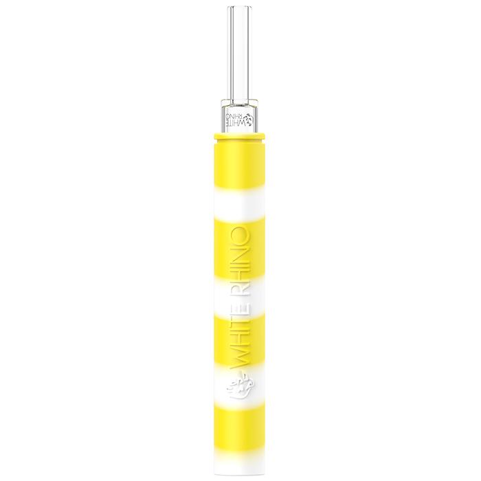 White Rhino Dabtainer Glow In The Dark Silicone Straw with Quartz Tip and Storage