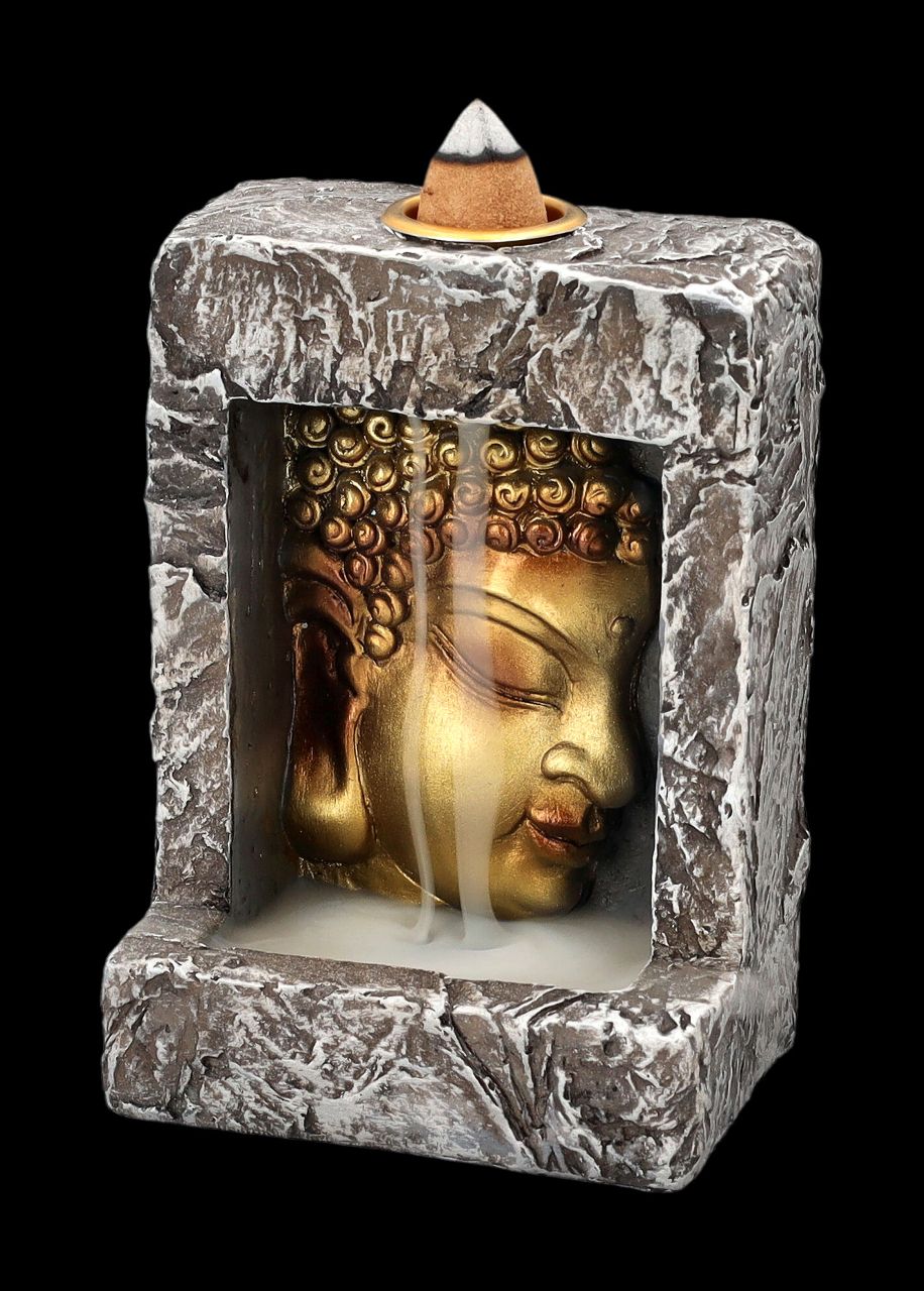 Backflow Incense Burner Buddha Head Column