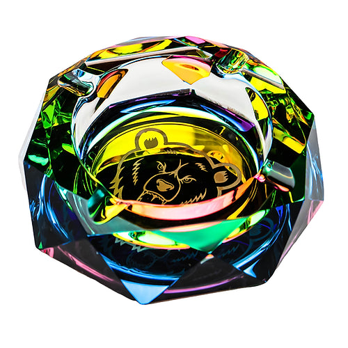 Green Bear Glass Prism Ash Tray