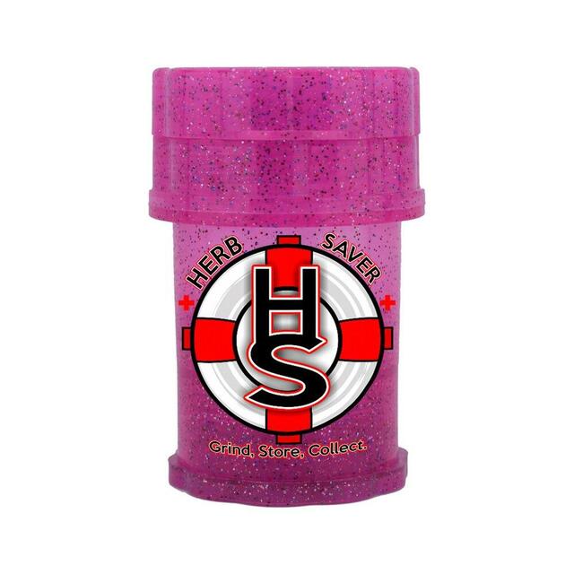Mini Glitter Herb Saver Grinder 1.5" X 2.5" Herb Grinder (Various Colors)