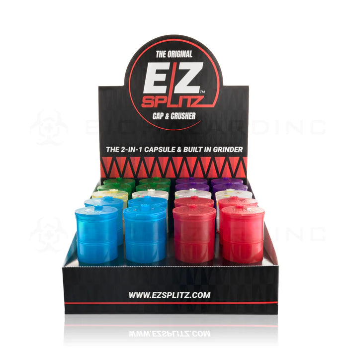 EZ Splitz Cap & Crusher Pop Top Bottle + Built in Grinder