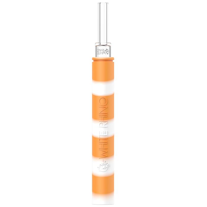 White Rhino Dabtainer Glow In The Dark Silicone Straw with Quartz Tip and Storage