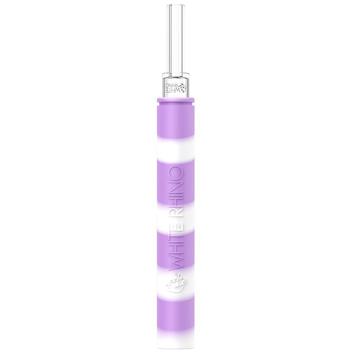White Rhino Dabtainer Glow In The Dark Silicone Straw with Quartz Tip and Storage