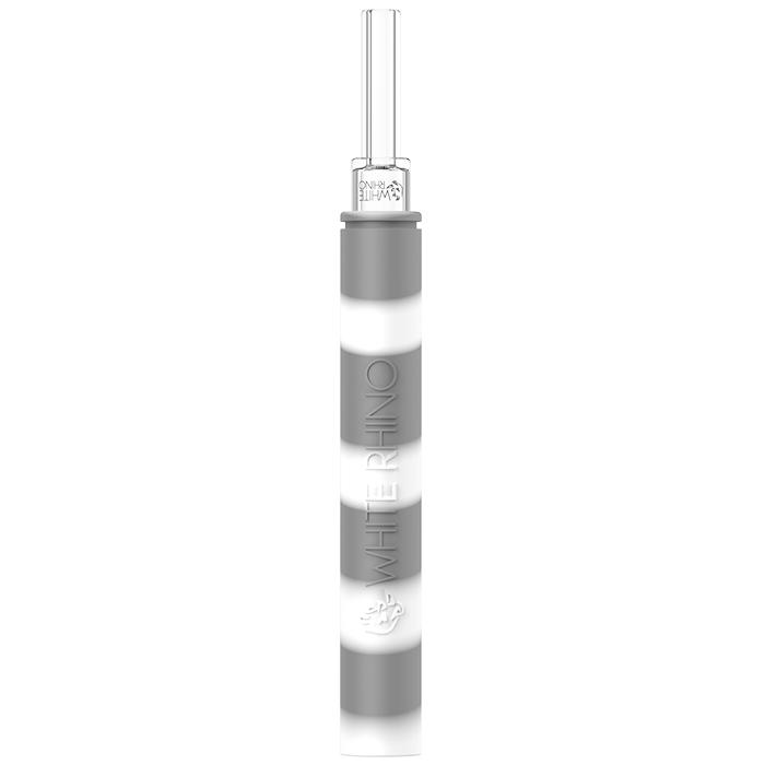 White Rhino Dabtainer Glow In The Dark Silicone Straw with Quartz Tip and Storage