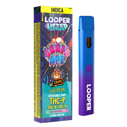Looper Lifted Series Live Resin 2g Disposable Vape: Grape Ape