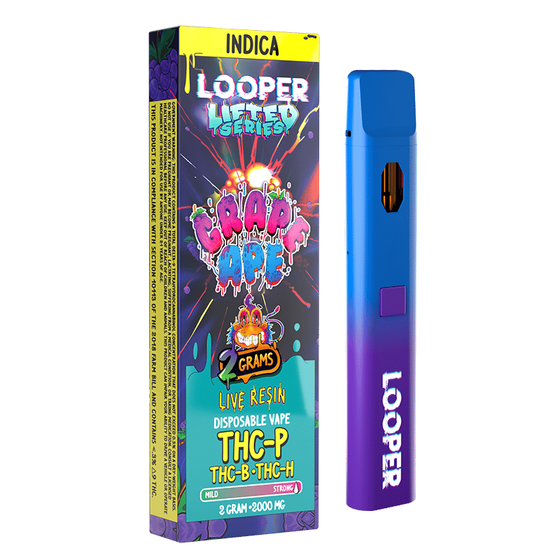 Looper Lifted Series Live Resin 2g Disposable Vape: Grape Ape