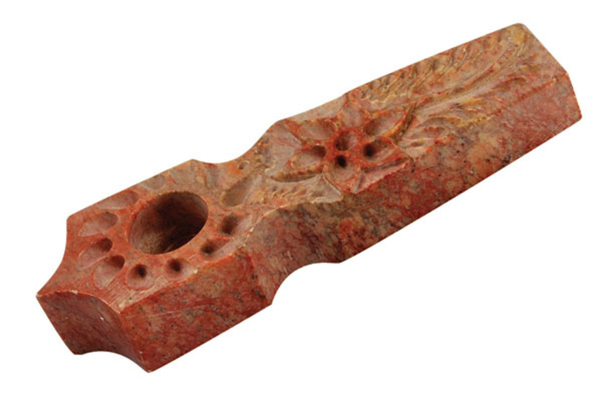 AFG Distribution Flat Marble Stone Pipe w/ Flower Design