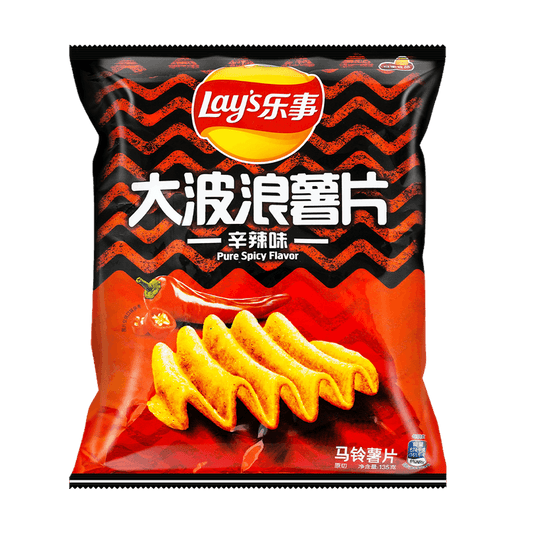 Exotic Lays Big Wave Potato Chips Spicy Flavor