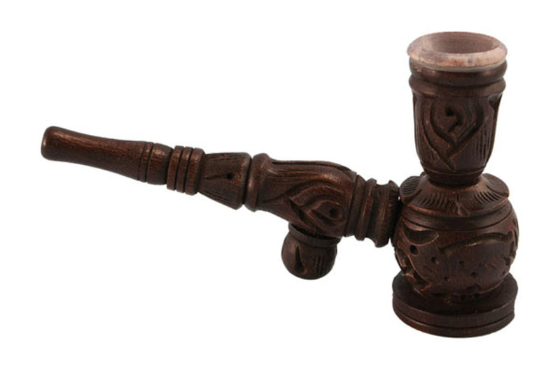 AFG Distribution Wooden Hukka Pipe W/ Stone Bowl Insert