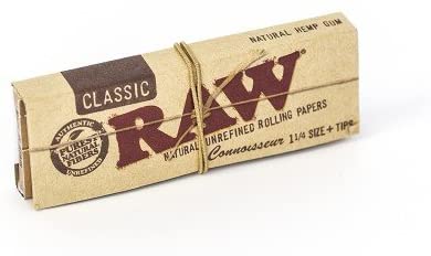 RAW Organic Connoisseur 1 1/4 Hemp Rolling Papers with Tips