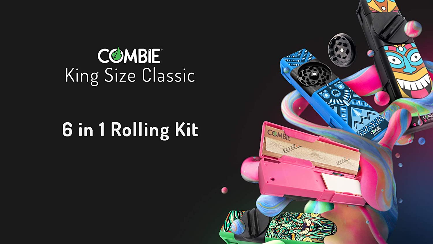 Combie Grinder - All in One Herb Grinder with Rolling Papers (Tikki)