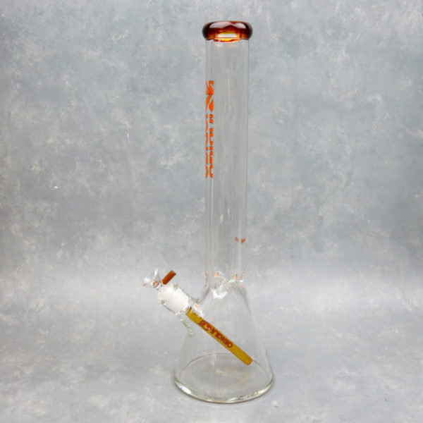 Indigo Beaker-Style 9mm Glass Water Pipe w/Ice Catch & Diffused Downstem 18"