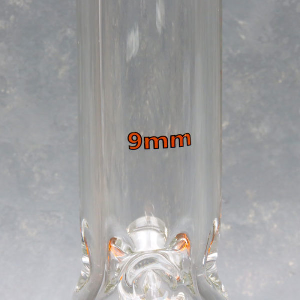 Indigo Beaker-Style 9mm Glass Water Pipe w/Ice Catch & Diffused Downstem 18"