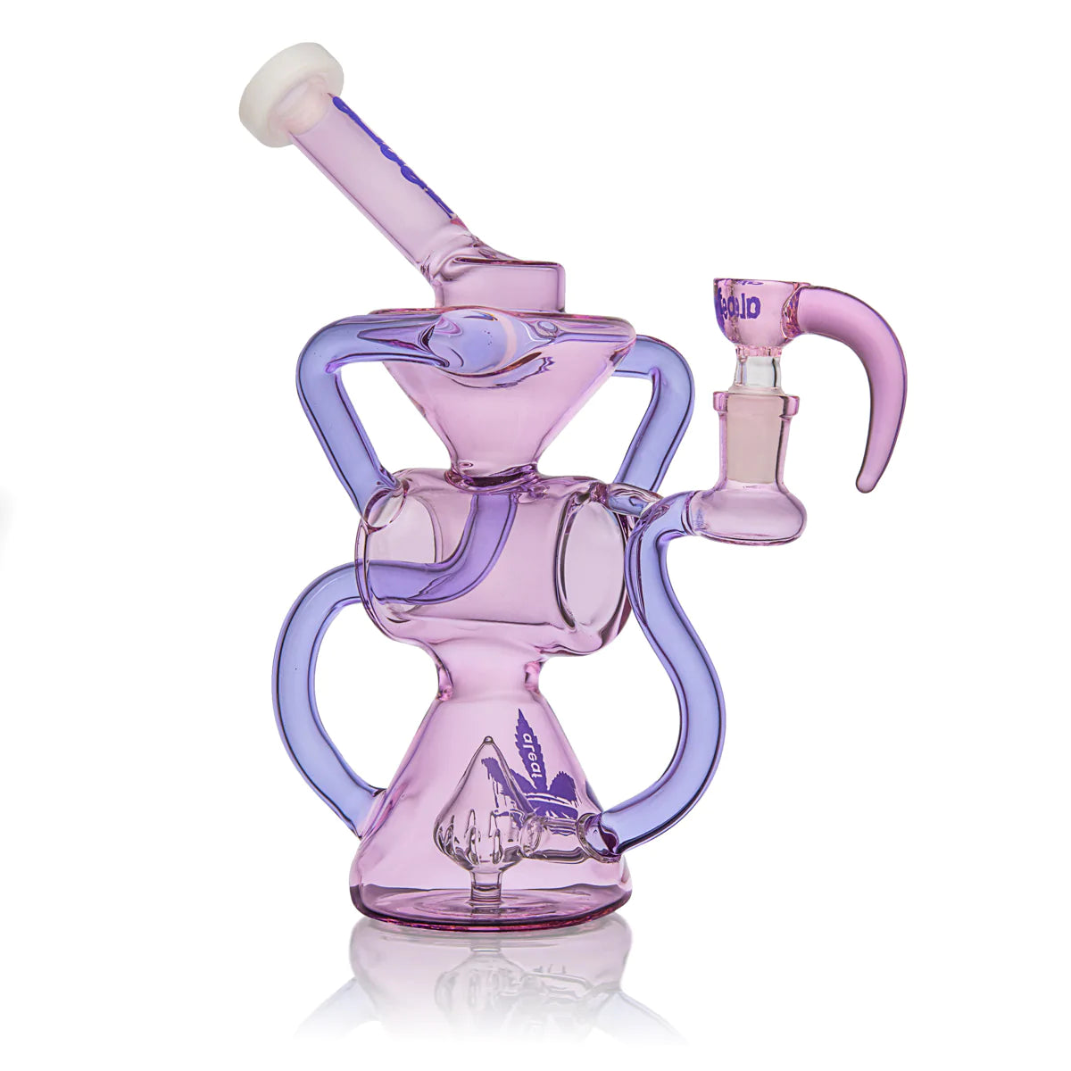 ALeaf Glass Iris Water Pipe Uni Cylinder Recycler w/Horn Bowl