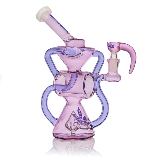ALeaf Glass Iris Water Pipe Uni Cylinder Recycler w/Horn Bowl