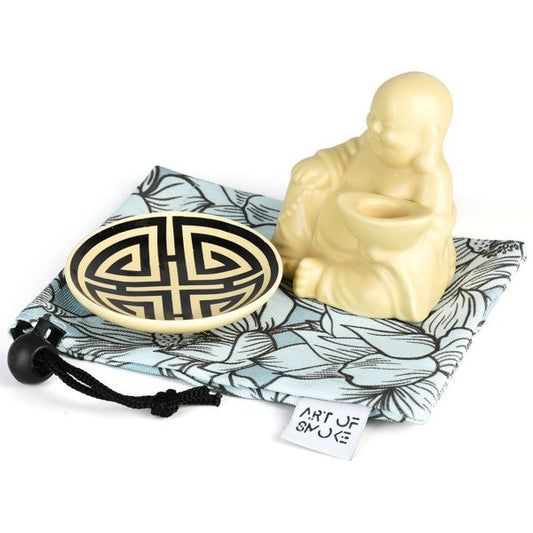 Art Of Smoke Happy Buddha Ceramic Pipe and Dish