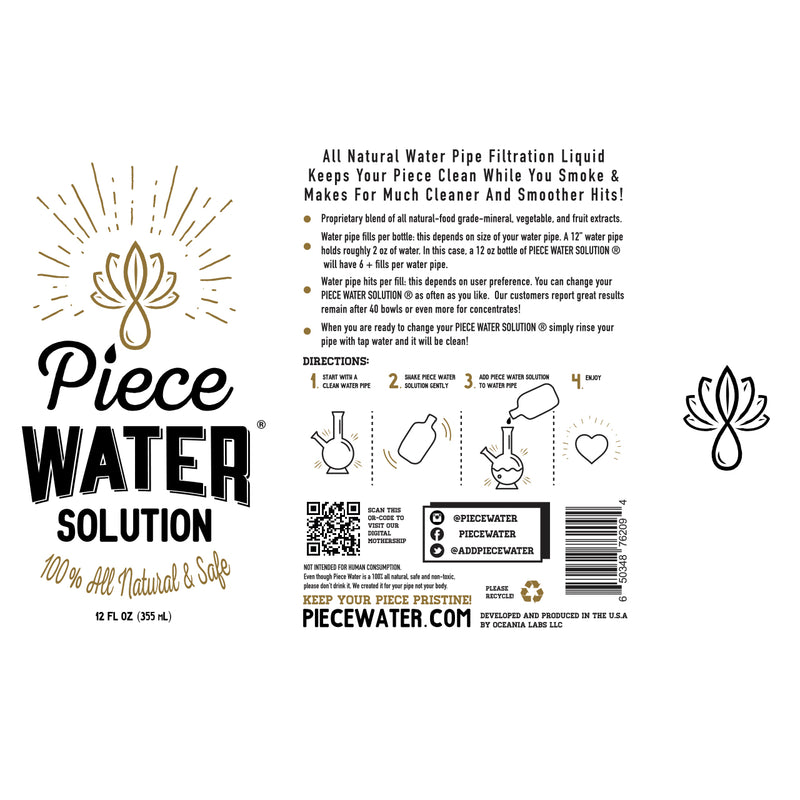 Piece Water Solution 12oz