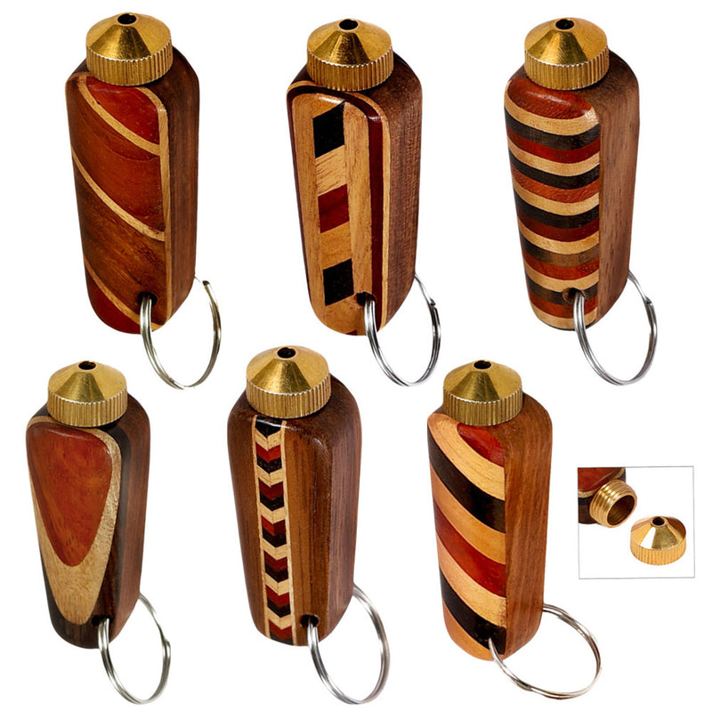 AFG Distribution Brass Chamber Wood Pipe Keychain