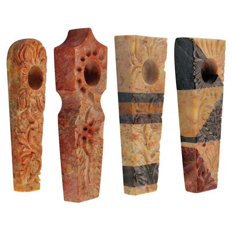 AFG Distribution Multicolor Carved Stone Pipes