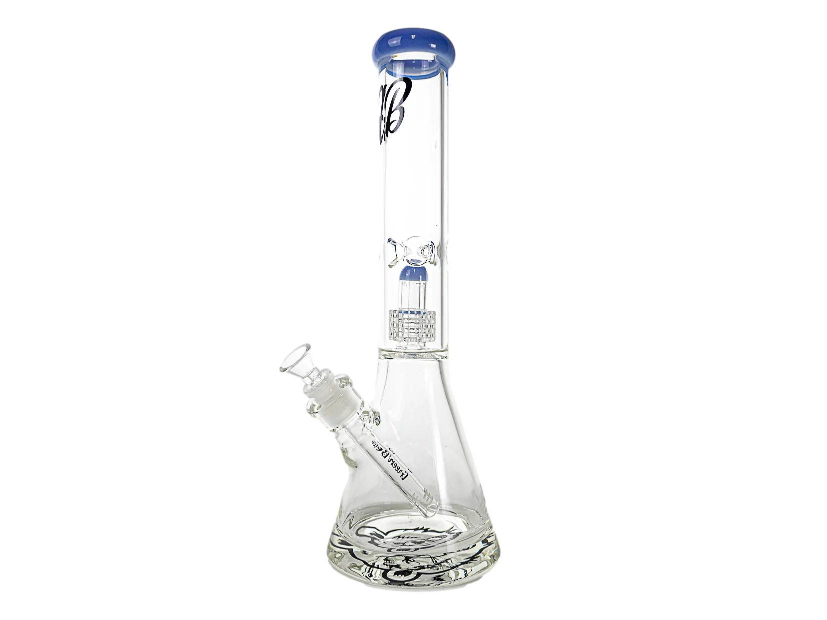 Green Bear Glass Thick Bottom Matrix Beaker Bong