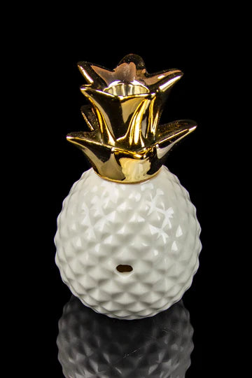 Art of Smoke Gilded Pineapple Ceramic Hand Pipe and Dish