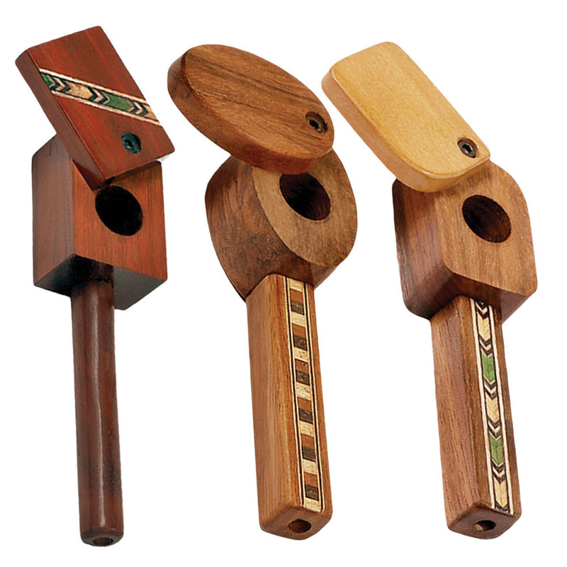 AFG Distribution Marquee Inlaid Wood Spoon Pipe w/ Swivel Lid