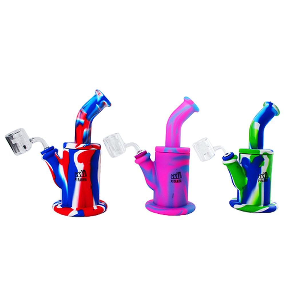 Piranha Silicone 9" Fat Can Dab Rig Assorted Colors