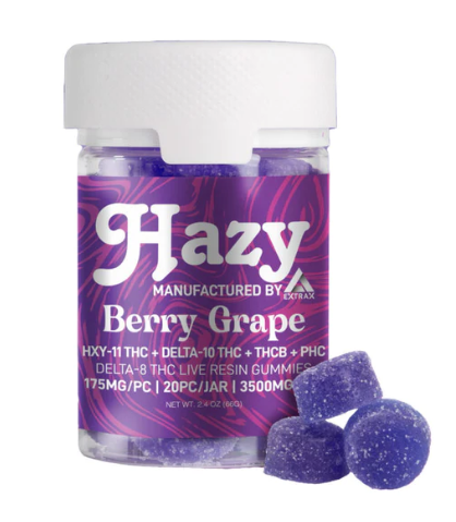 Hazy Extrax 3500mg Live Resin Gummies (HXY-11 THC, Delta 10, THCB, PHC, D8)
