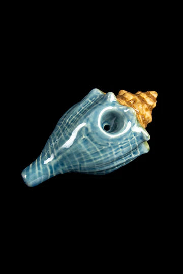 Art Of Smoke Ceramic Seashell Hand Pipe and Dish