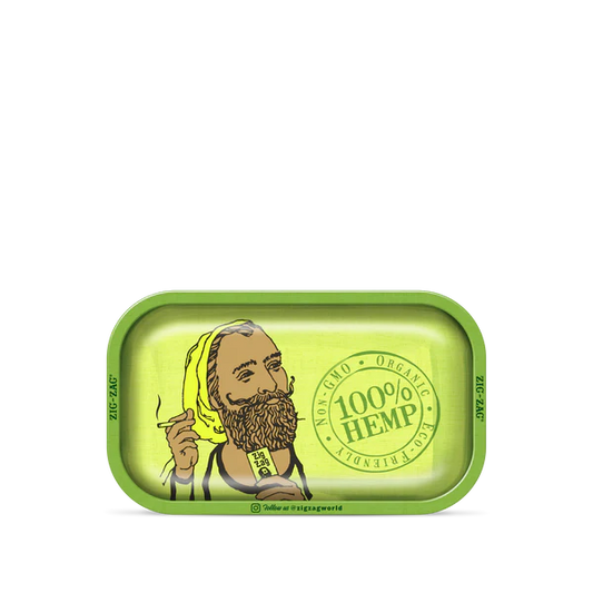 Zig-Zag Small Green Hemp Rolling Tray