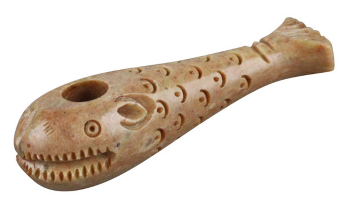 AFG Distribution Stone Carved Whale Hand Pipe
