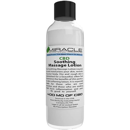 Miracle CBD Soothing Massage Lotion Unscented 400mg