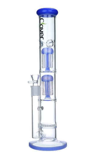 Clover Glass Honeycomb & Double 8 Arm Tree Percolator Bong