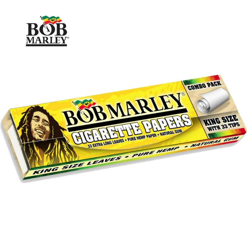 Bob Marley Pure Hemp King Size Rolling Papers w/ Tips Combo Pack