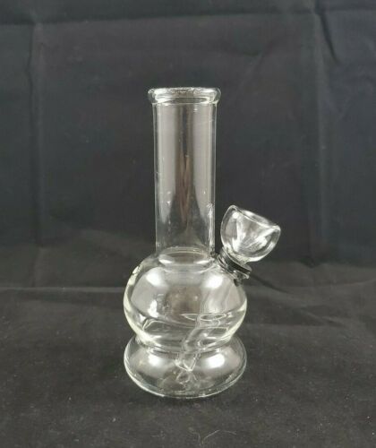 Clear mini glass water pipe assorted design 4"