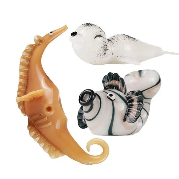 Blowfish Glassworks Sculpted Anonymous Hand Pipe